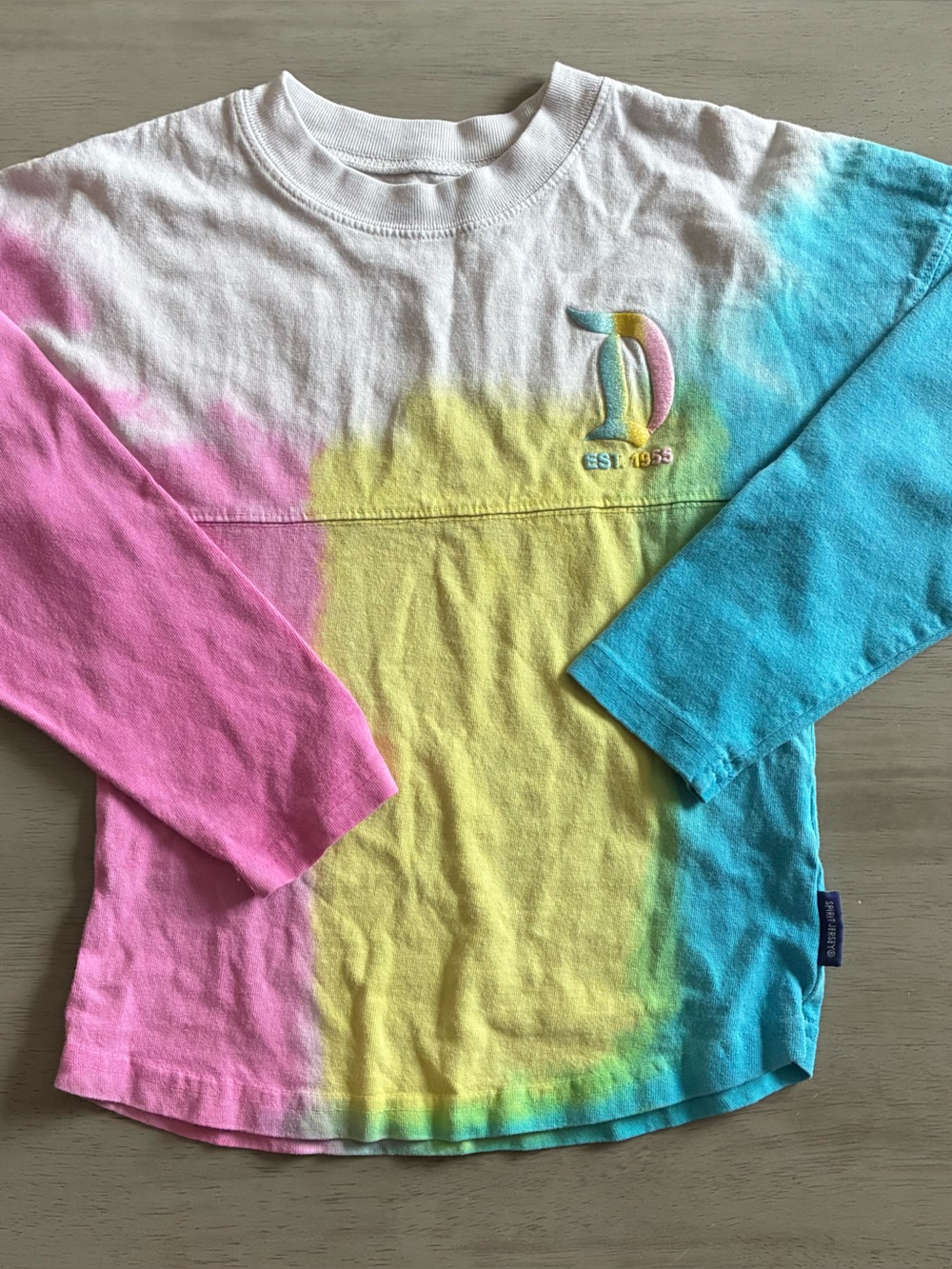 Kids Disney Spirit Jersey Pastel Tie-Dye Long Sleeve Top